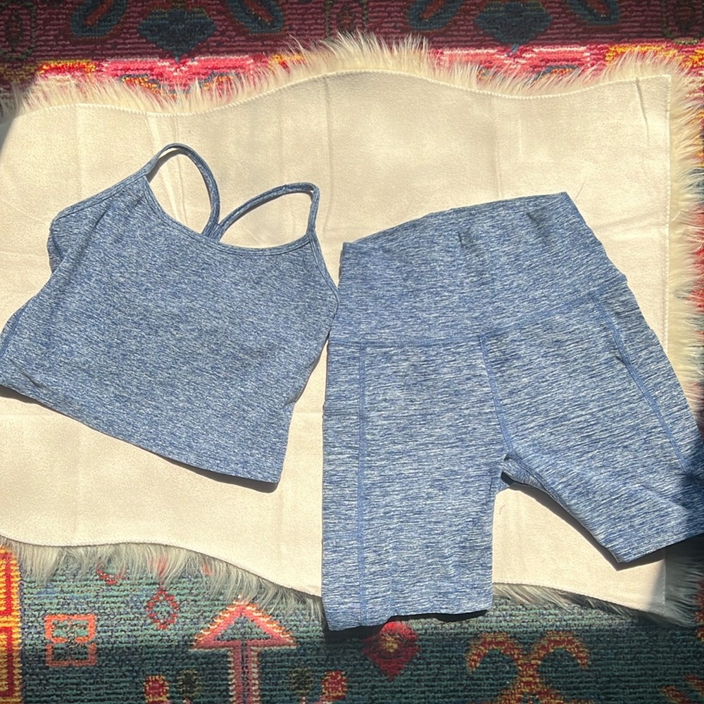 Beyond Yoga Space Dye Bike Shorts and Tank Set size medium